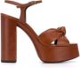 Saint Laurent Bianca sandalen met plateauzool Bruin - Thumbnail 1