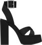 Saint Laurent Bianca sandalen met plateauzool Zwart - Thumbnail 1