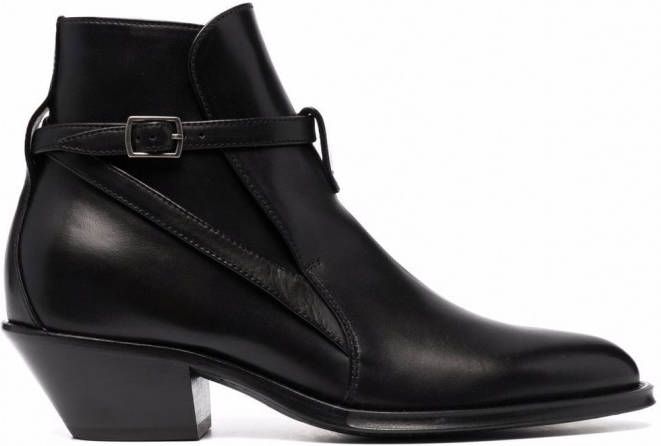 Saint Laurent Laarzen met gesp Zwart