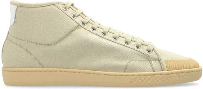 Saint Laurent Canvas mid-top sneakers Beige