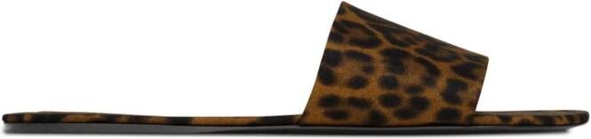 Saint Laurent Carlyle sandalen met luipaardprint Bruin