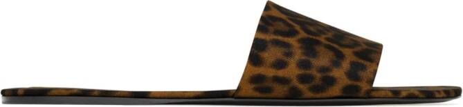 Saint Laurent Carlyle sandalen met luipaardprint Bruin