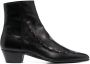 Saint Laurent Casey leren enkellaarzen Zwart - Thumbnail 1