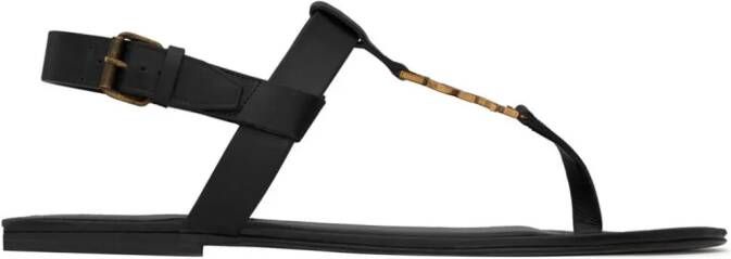 Saint Laurent Cassandre sandalen met gespsluiting Zwart