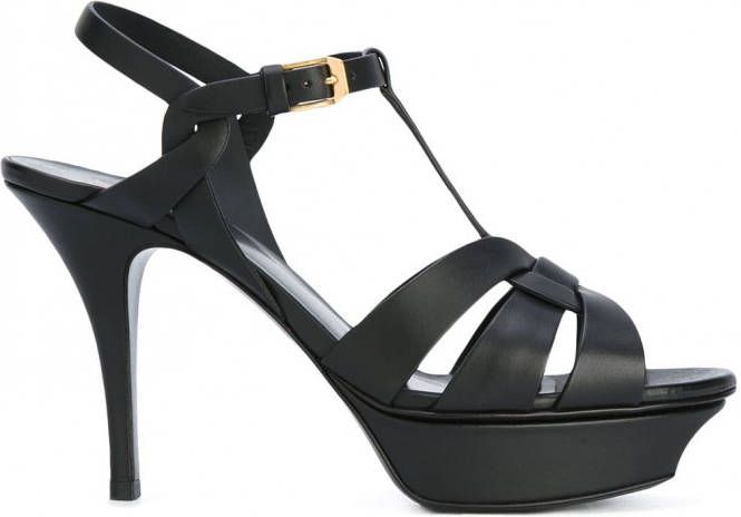 Saint Laurent 105 mm Tribute sandalen Zwart