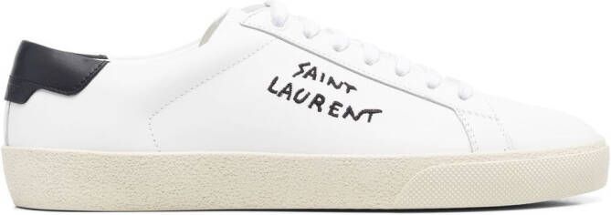 Saint Laurent Sneakers met geborduurd logo Wit