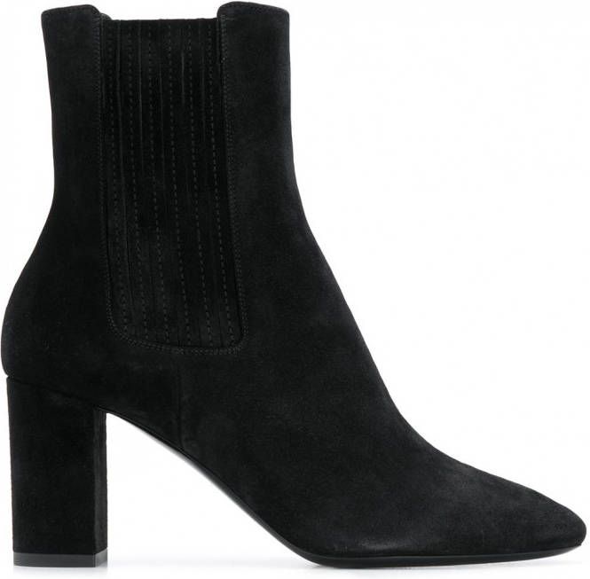 Saint Laurent Enkellaarzen met ronde neus Zwart