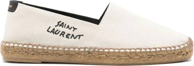 Saint Laurent Espadrilles met borduursel Beige