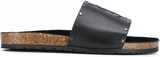Saint Laurent Jimmy slide sandalen Zwart
