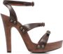 Saint Laurent Joan sandalen met plateauzool Bruin - Thumbnail 1