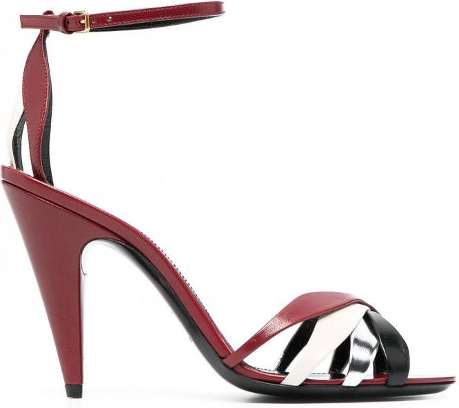 Saint Laurent Kristen sandalen Rood