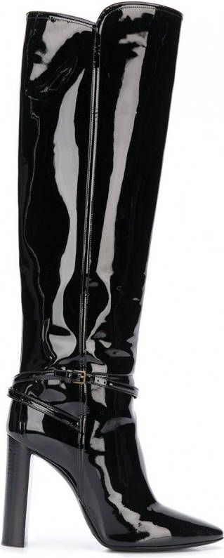 Saint Laurent Lakleren laarzen Zwart