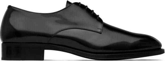 Saint Laurent Lakleren Oxford schoenen Zwart