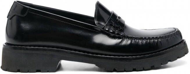 Saint Laurent Le Loafer glanzende schoenen Zwart