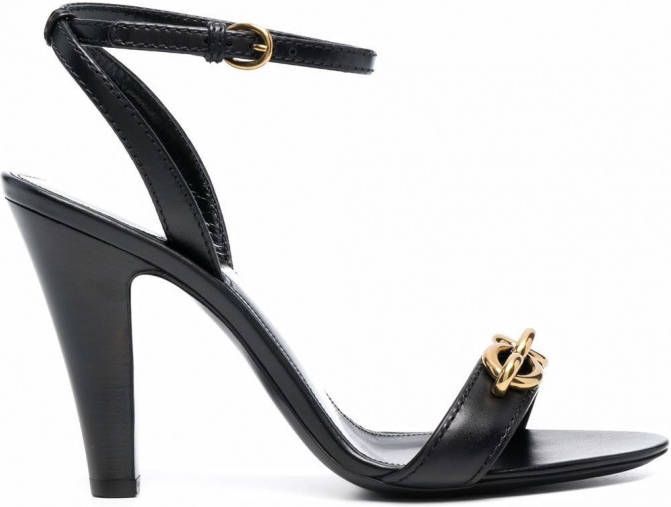 Saint Laurent Le Maillon sandalen Zwart