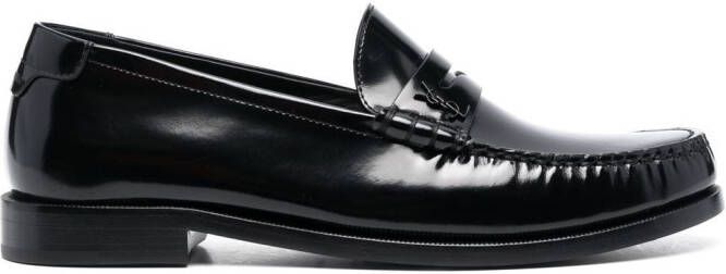 Saint Laurent Leren loafers Zwart