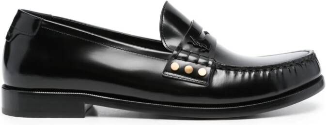 Saint Laurent Leren loafers Zwart