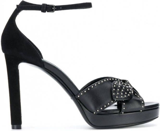 Saint Laurent Leren sandalen met studs Zwart