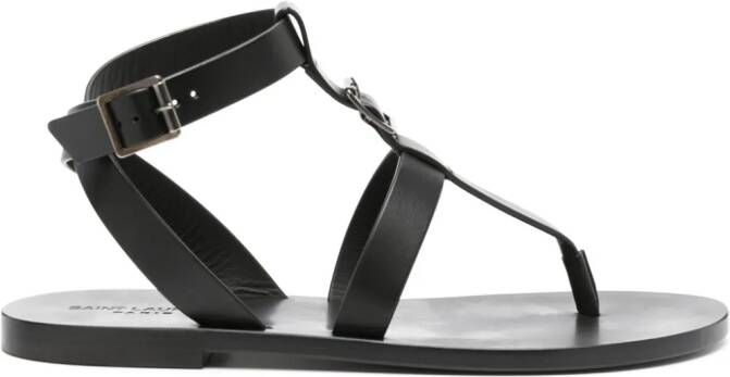 Saint Laurent Leren sandalen Zwart