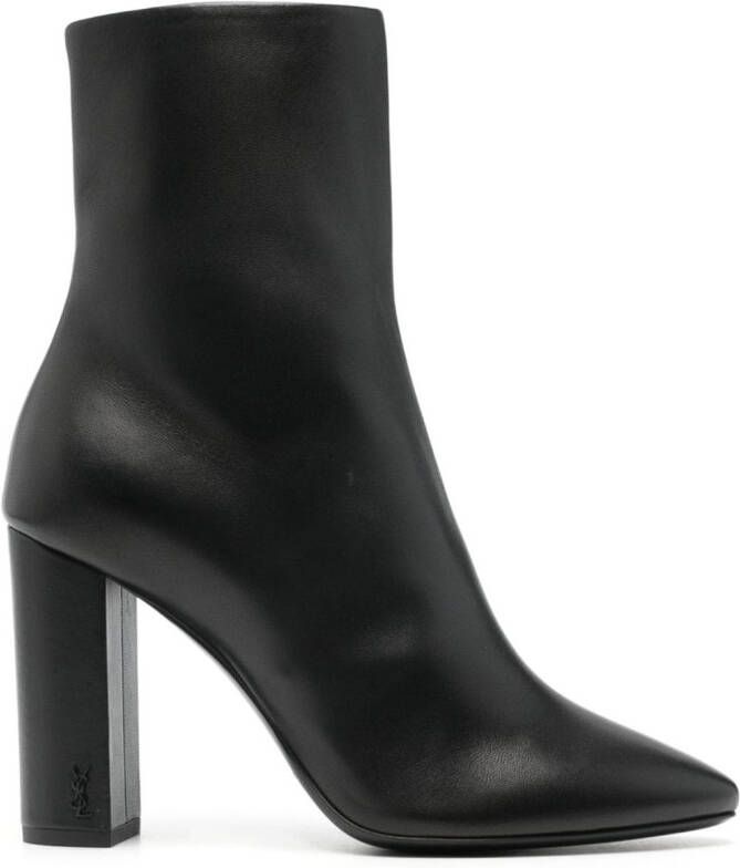 Saint Laurent Lou 95mm leren laarzen Zwart