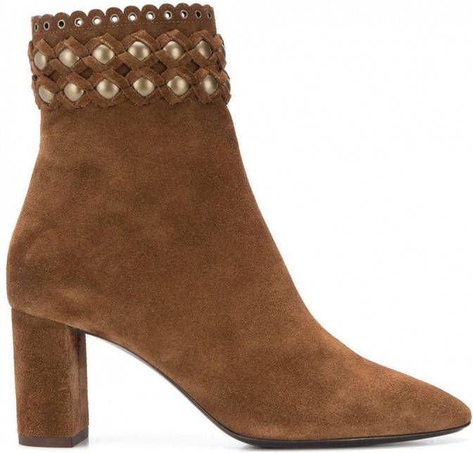 Saint Laurent Lou enkellaarzen Bruin