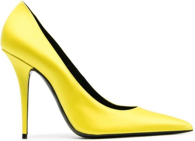 Saint Laurent Marylin satijnen pumps Geel