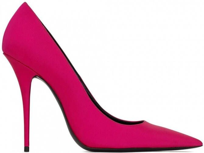 Saint Laurent Marylin satijnen pumps Roze