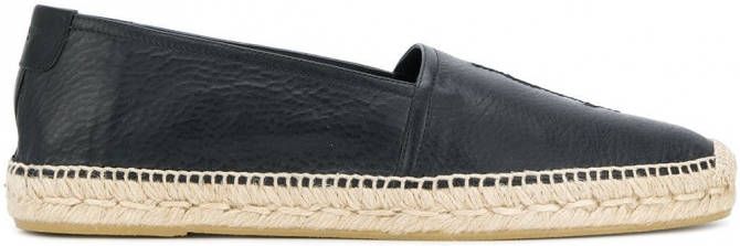 Saint Laurent monogram leather espadrilles Zwart