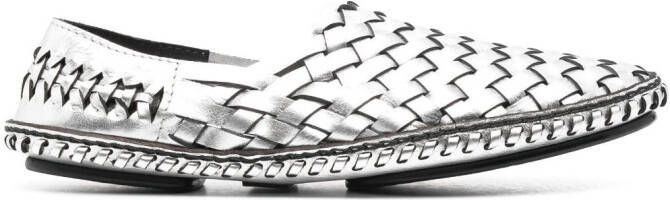 Saint Laurent Neil loafers met metallic-effect Zilver