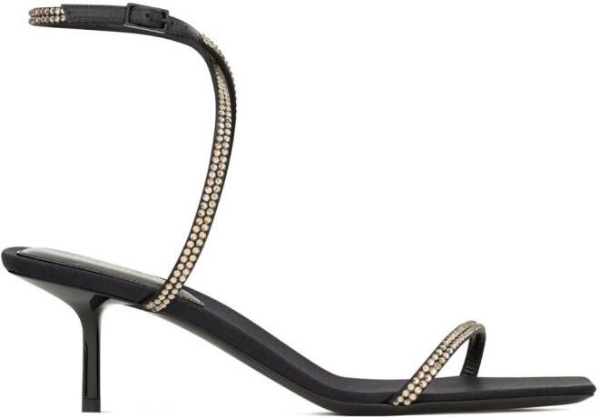 Saint Laurent Nuit 55 mm sandalen verfraaid met stras Zwart
