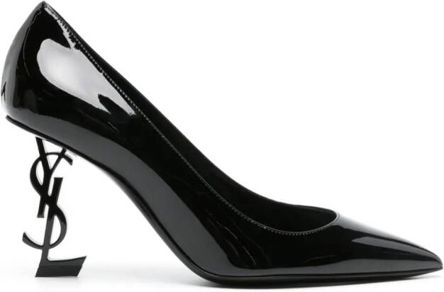 Saint Laurent Opyum 110 mm pumps met Cassandre-logo Zwart