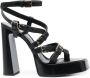 Saint Laurent Platz sandalen met plateauzool Zwart - Thumbnail 1