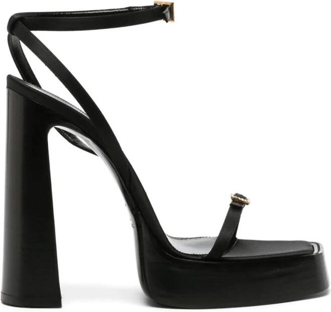 Saint Laurent Platz sandalen met plateauzool Zwart