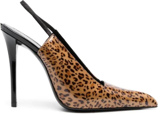 Saint Laurent Raven pumps met luipaardprint Bruin