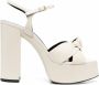 Saint Laurent 125 mm Bianca sandalen met plateauzool Beige - Thumbnail 1