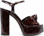 Saint Laurent Sandalen met plateauzool Bruin - Thumbnail 1