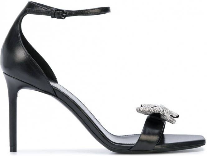 Saint Laurent Sandalen met strik Zwart