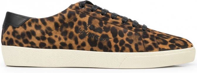 Saint Laurent SL06 Court Classic sneakers met luipaardprint Bruin