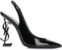 Saint Laurent Slingback pumps van lakleer Zwart - Thumbnail 1