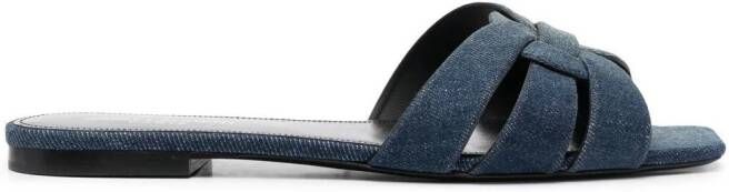Saint Laurent Slip-on sandalen Blauw