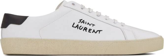 Saint Laurent Sneakers met geborduurd logo Wit