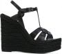 Saint Laurent 140 mm Tribute sandalen met sleehak Zwart - Thumbnail 1