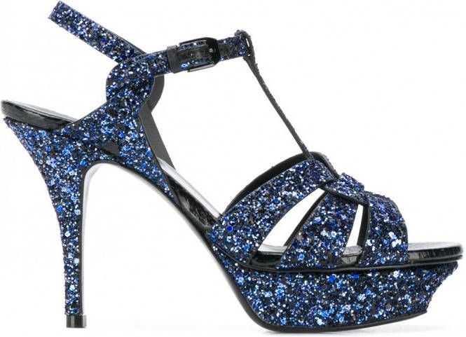 Saint Laurent Tribute sandalen Blauw