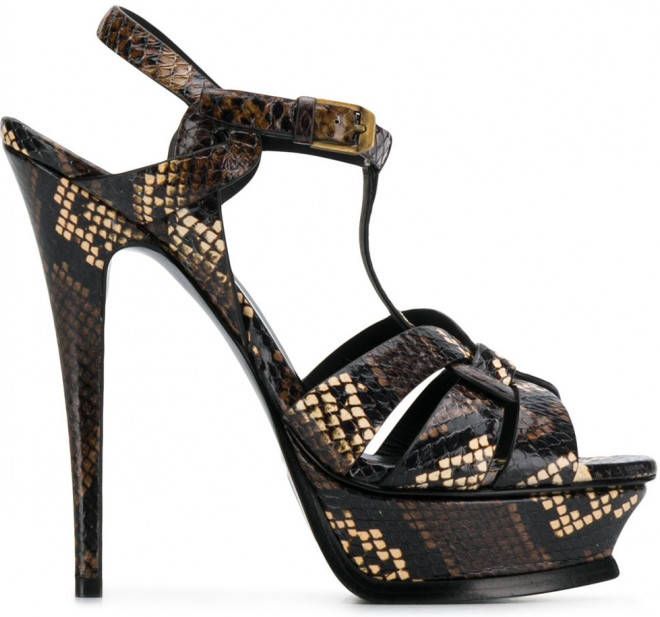 Saint Laurent Tribute sandalen Bruin