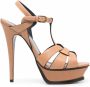 Saint Laurent Tribute sandalen met plateauzool Bruin - Thumbnail 1