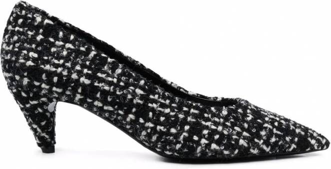Saint Laurent Tweed pumps Zwart
