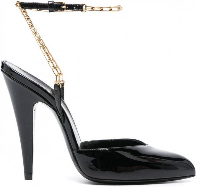 Saint Laurent Venus pumps met ketting Zwart