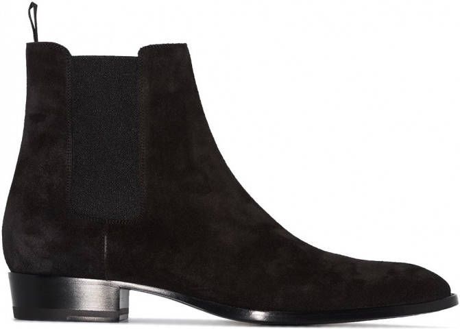Saint Laurent Wyatt suède Chelsea laarzen Zwart