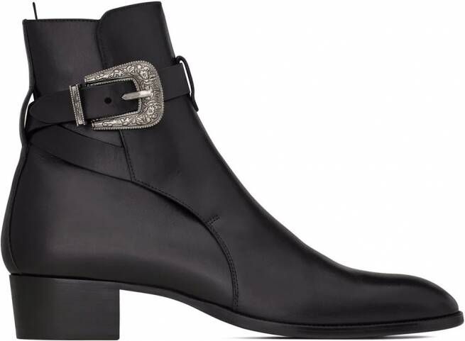 Saint Laurent Wyatt enkellaarzen Zwart