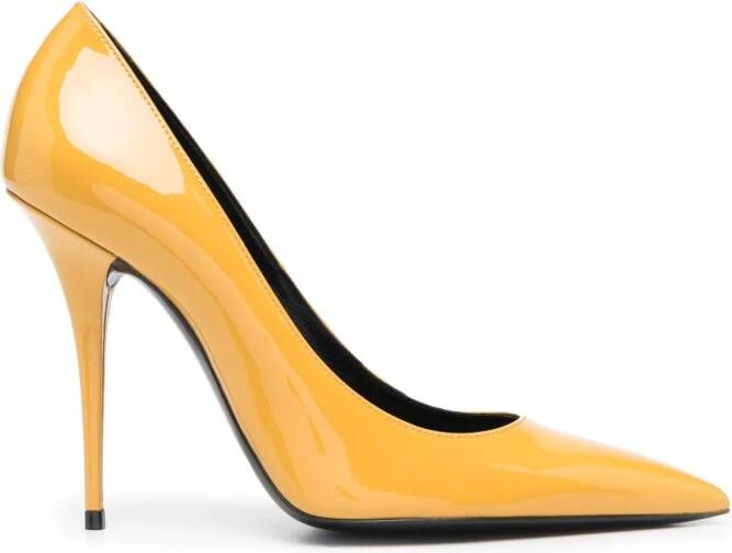 Saint Laurent 110mm Zoe leather pumps Geel